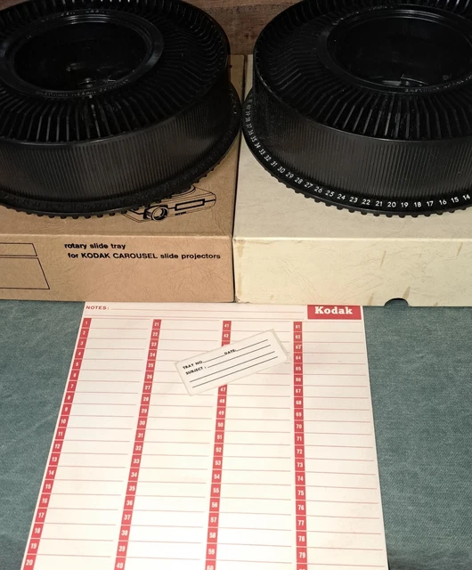 TWO (2) 80 Slide Trays for kodak carousel slide projector Original