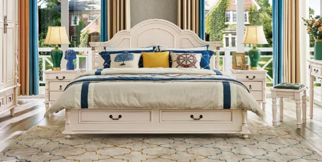 Chambre à Coucher Set Lit 2x Table de Chevet Hôtel Lits Bois Design 3tlg
