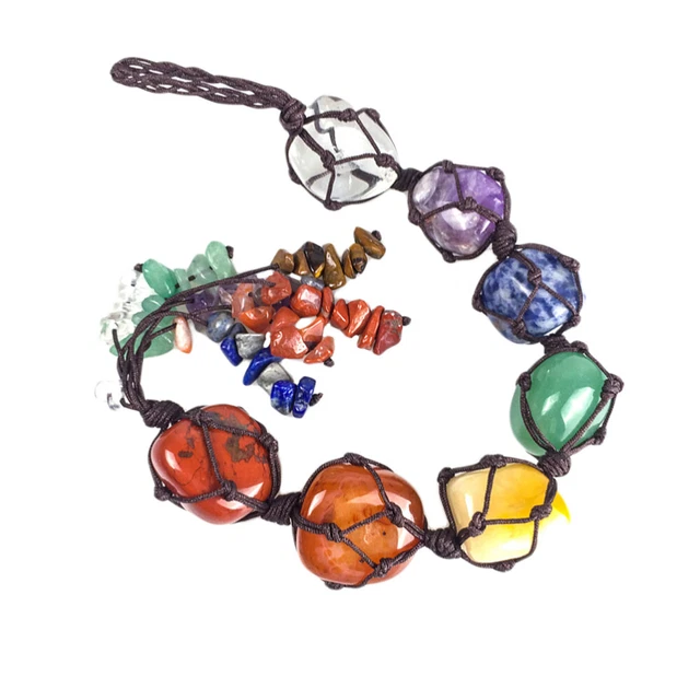 1 pz Creative Chakra Stones ciondolo auto chakra pietre da appendere decorati