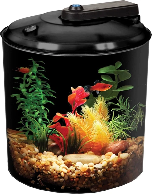 Betta View 1.5-Gallon Aquarium Cylindrical Shape with 7 Colors LED Lighting