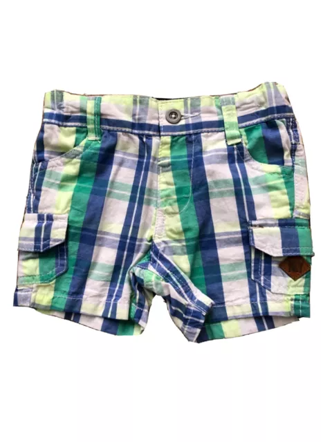 MINOTI BOYS CARGO STYLE CHECK SHORTS ** SIZES 6-12 Months To 2-3 Years **