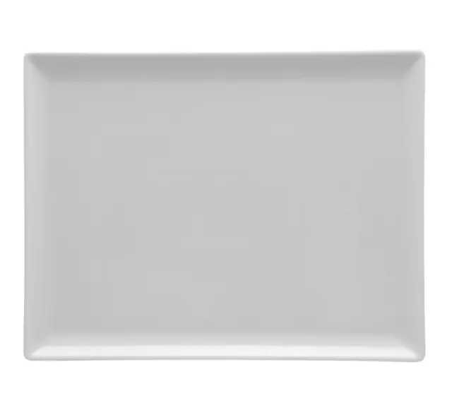 Servierplatte eckig 35 x 26 cm weiß Platte Vorlegeplatte Teller Gastro modern