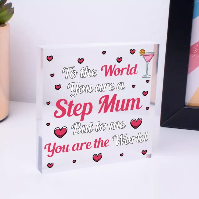 DANKE Step Mama Tochter Mama Mama Geschenke Holz Herz Plakette Geburtstagsgeschenk