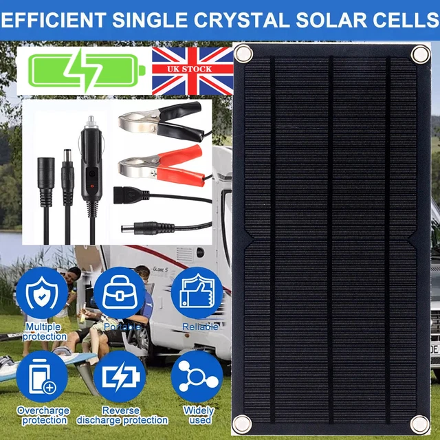 2025 60W SOLAR Panel Kit Trickle Battery Charger 12V For Car Van ...