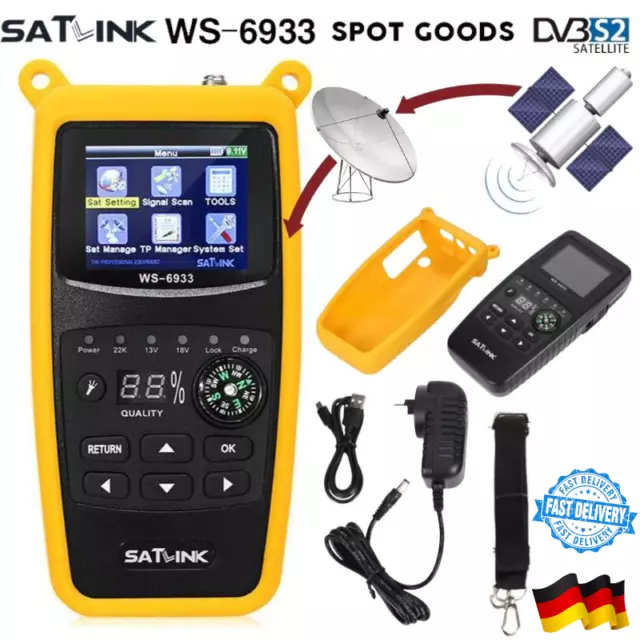 Sat Finder Camping Satelliten Messgerät SATLINK DVB S2 TV Signal Satfinder 2.1‘’