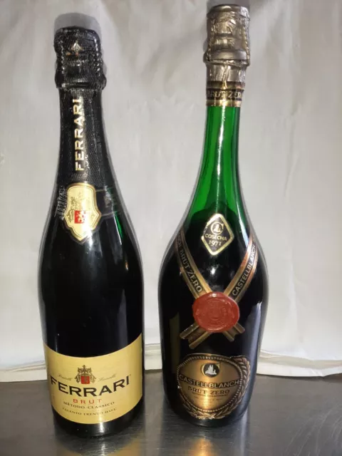 2 Bott. - FERRARI brut sboccatura 1999 + Cava Castellblanch brut Zero 1971