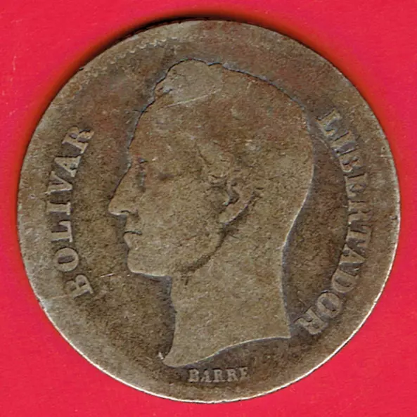 Silver Coin 1936 Venezuela 1 Bolivar Y#22 Dollar