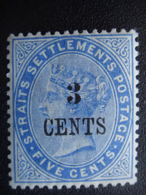 Straits Settlements 1885 QV surcharge 3c on 5c mh mint Sg82