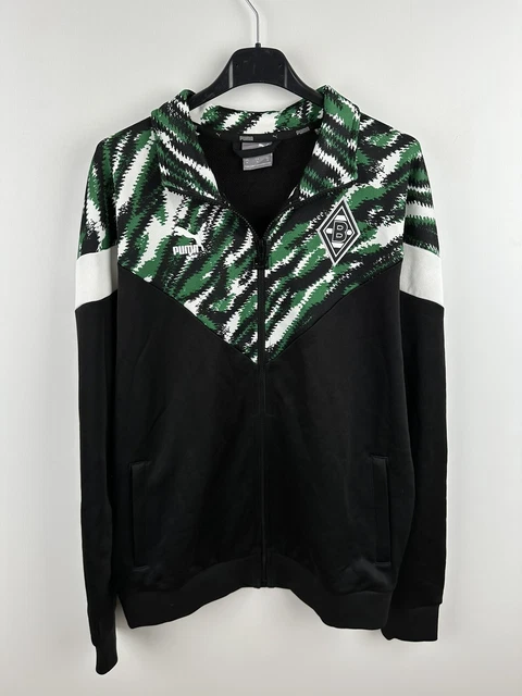 Borussia Mönchengladbach Puma Trainingsjacke Schwarz Grün Gr.M Sport Herren