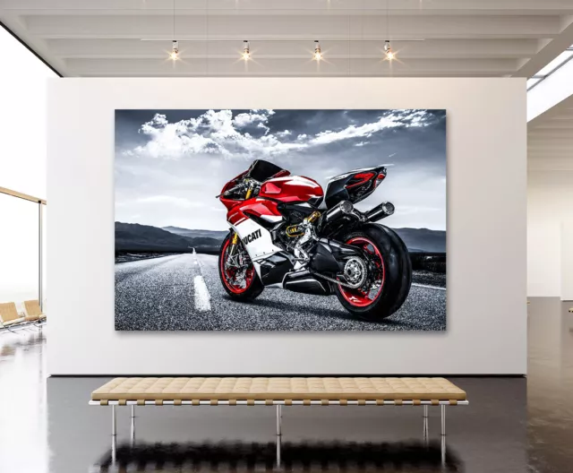 Acrylglas Wandbild Ducati Panigale Motorrad Glasbild Poster Kunst Bilder Deko