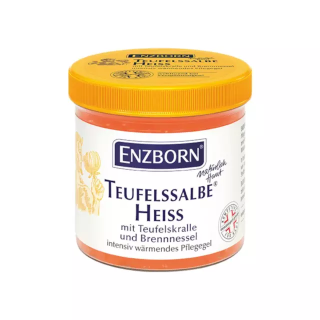 Enzborn Teufelssalbe Heiß wärmendes Pflegegel Massage Teufelskralle [200 ml]