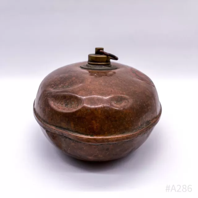 Antike Kupferbettflasche, Bettflasche, Wärmflasche „Rein Kupfer“ oval | 25cm 7