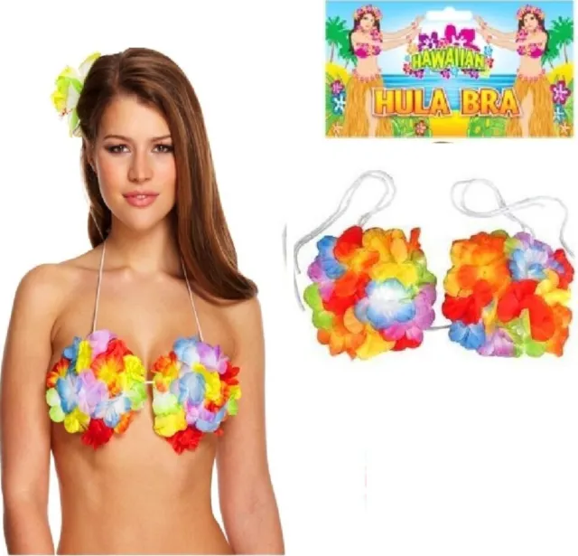 HAWAIIAN SHELL MERMAID Bra Hula Party Luau Fancy Dress One Size Beach  Festival £7.99 - PicClick UK