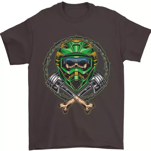 T-shirt da uomo motocross cranio MotoX 100% cotone