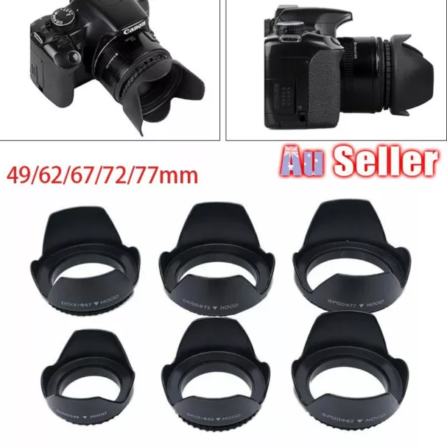 49/62/67/72/77mm Digital Camera Flower Lens Hood For Universal Canon Nikon Sony