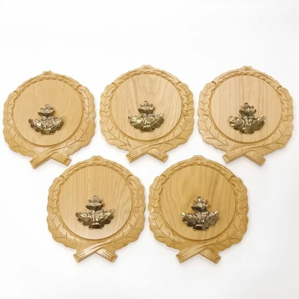 5 Pieza Keilerschilder Tallado Roble Claro Af 17,5 CM Con Hojas de Roble