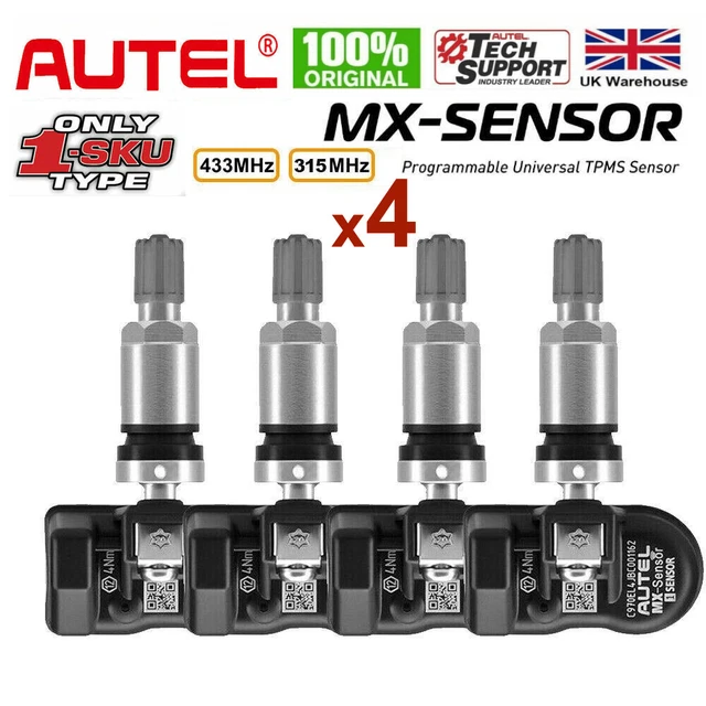 4 pz sensore MX Autel 315 MHZ e 433 MHz 2 in 1 sensore TPMS universale programmabile