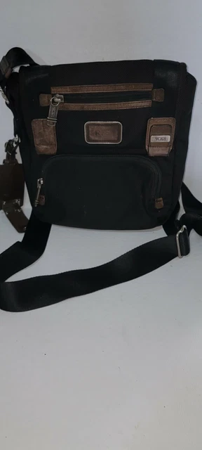 Tumi 22306HKH Tumi Barton Black  With Brown Leather Trim Crossbody Bag (F5) 2