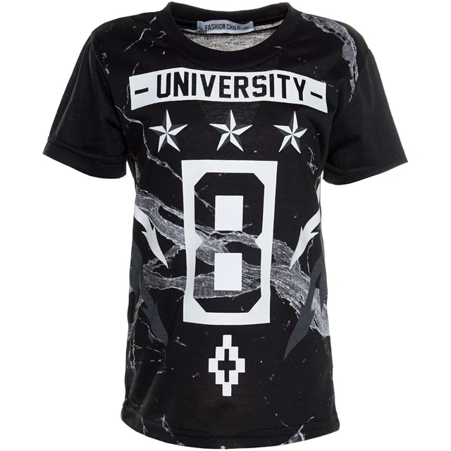T Shirt Shirts Camicia Manica Corta Top Camicia Polo Bambini Ragazzi Nero 92