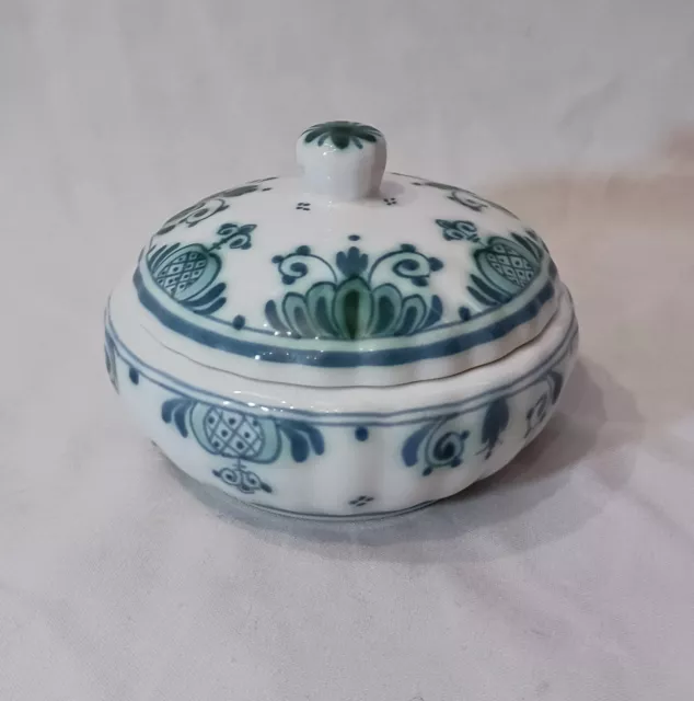 Delft De Porceleyne Fles Royal Delvert Green & White Lidded Bowl Dish!