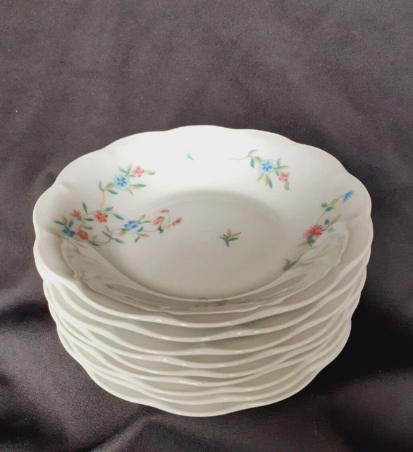 8 Assiettes Creuses Haviland Louveciennes à Aile - Porcelaine - ø 20cm - État Neuf