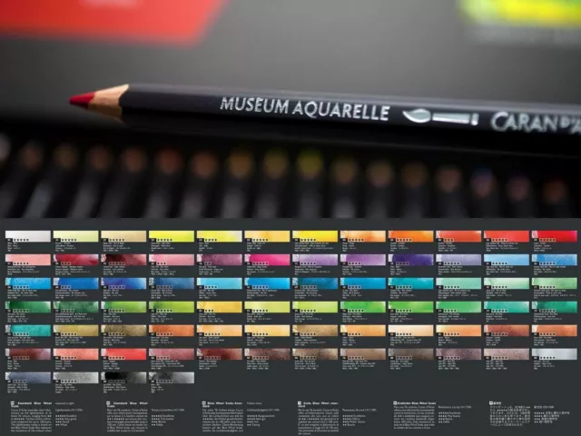 Caran d'Ache Museum Aquarelle Artists Quality Water Colour Pencil Full Range