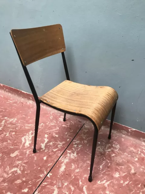 Vintage Du-al Plywood Stacking Chair retro mid century industrial school style