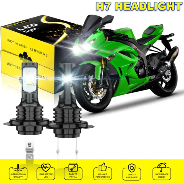 For Honda CBR1000RR 2004-2016 CBR600RR 2003-2017 LED Headlight 6000K White Bulbs