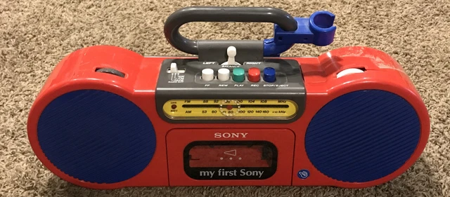 MY FIRST SONY CFS-2050 AM/FM Red Cassette-Corder Boom Box Radio