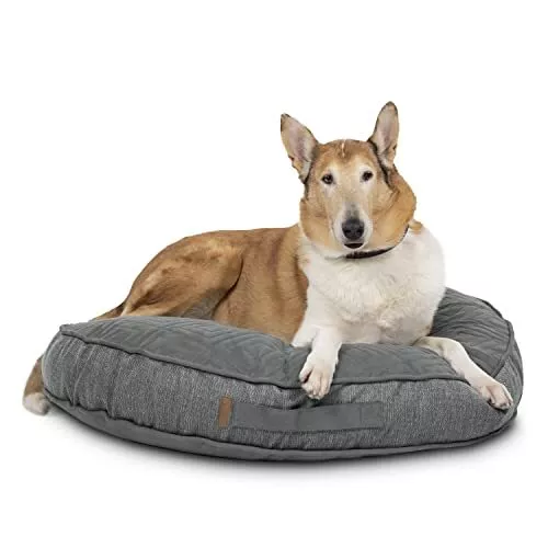 Good Boy Grey Large Plush Round Lounger Dog Bed
