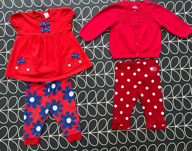 Baby Girl Next M&S Clothes Bundle 3-6 months Top Cardigan Leggings 4 Items 11