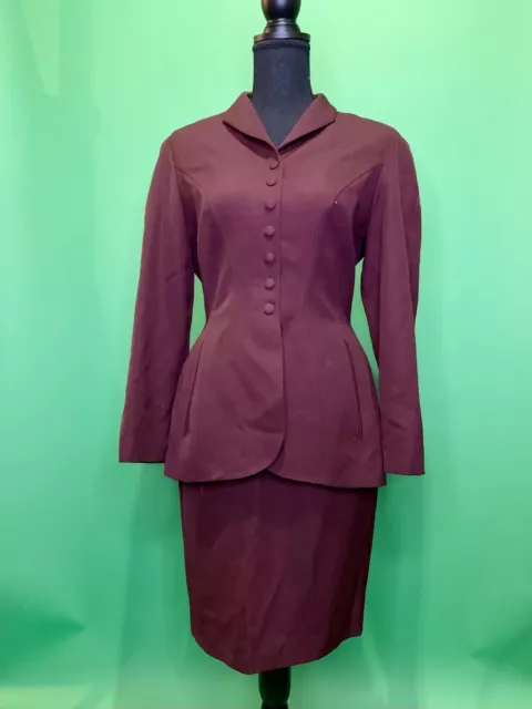 Vintage 90’s Thierry Mugler Wool Skirt Suit Tailored Size 38 (UK12)