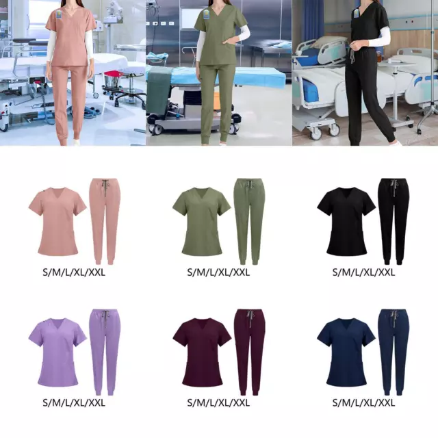 Uniformen Scrub Set Kurzarm Krankenschwester Top Hosen für die Kosmetologie