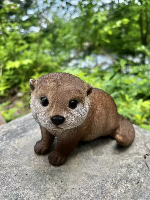 River Otter Figurine on the Lookout 6.25 in. Wide Resin Figurine/ Countryside