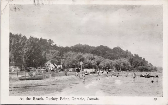 Turkey Point Ontario ON Beach nr/ Port Dover Port Rowan c1942 Litho Postcard H15