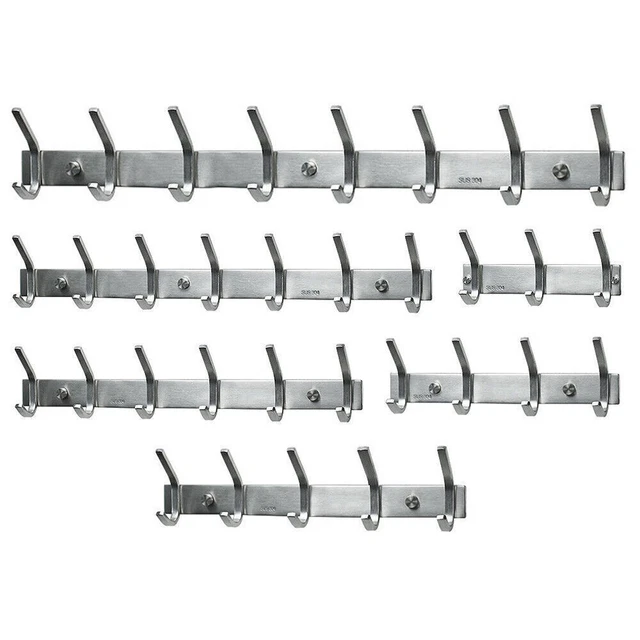 Stainless Steel Hanger Holder Wall Mount Towel Hook Bag Hat Coat Rack Kitchen