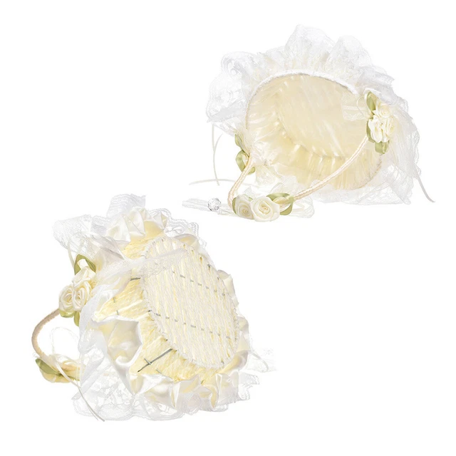 22 X Cesti Ragazza Fiore Anello Cuscini Manico Matrimonio Tessuto Sposa