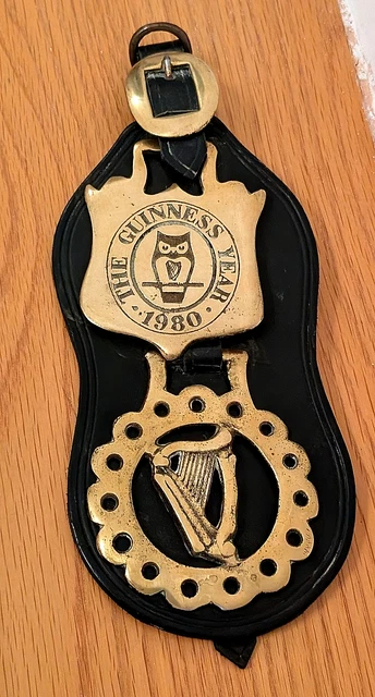 GUINNESS OLD GOLD Lustre Antique Irish Solid Brass Beer Vintage