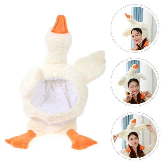 Cappello di peluche imbottito di animali oca per bambini per vestirsi e cosplay