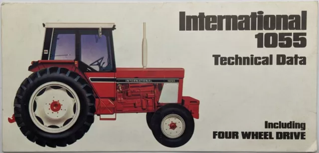 Original International 1055 (Inc 4WD)Tractor Technical Data Brochure, c 1970's