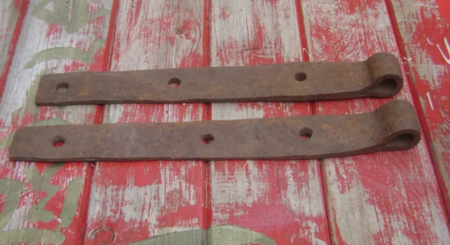 ANTIQUE WROUGHT IRON STRAP HINGES Maine BARN