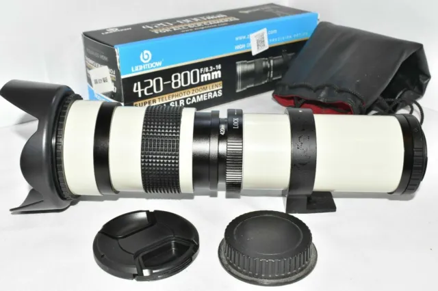 Canon EOS DSLR DIGITAL ajuste 420 800 mm lente zoom 1200D 1300D 2000D 4000D + más ++