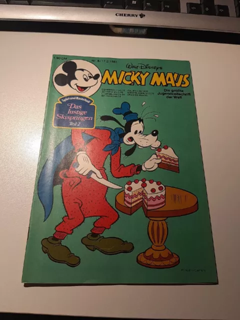 Micky Maus Nr.8  Jahrgang 1981 Mit Bastelbeilage & Schnipp