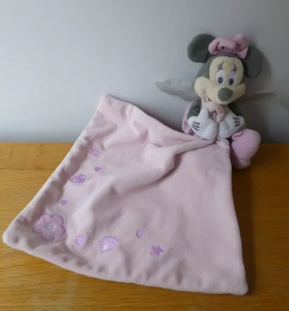 Disney Store Minnie Mouse Pink Fairy Baby Comforter Soother Soft Toy Bird Heart