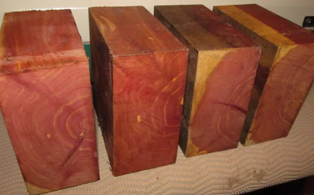 Four Eastern Red Cedar Bowl Blanks Lumber Lathe Wood Turning 6" X 6" X 3"