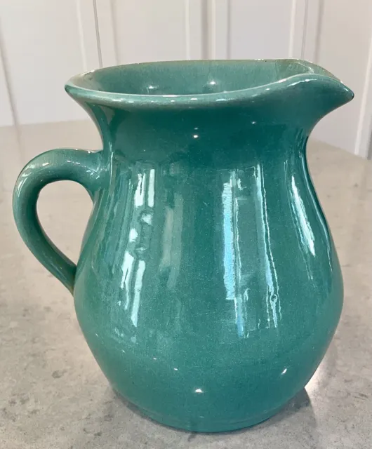 Green 7" Vintage Waco Kentucky Pottery Pitcher - Extremely Nice