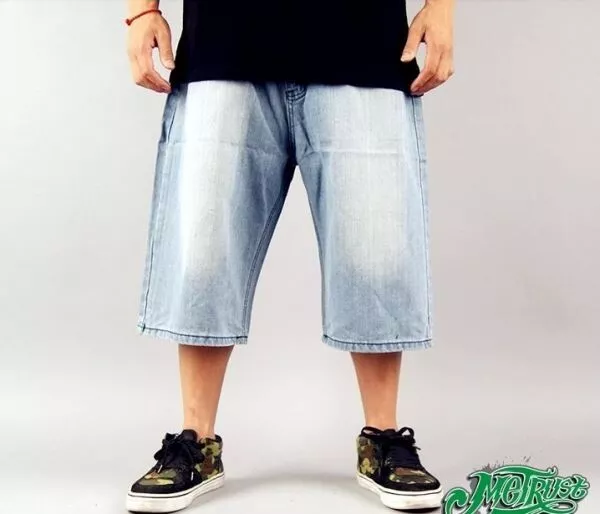 BIG Mens  Short Pants Baggy hip hop. skateboard . cholo  size 50 GRAY