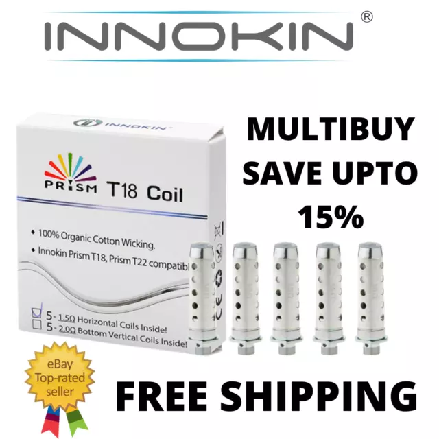 INNOKIN T18 / T22 COILS Prism Endura 1.5ohm Replacement TANK Coil Heads (5 Pack)