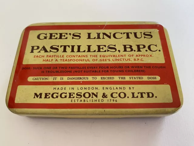 Vintage ‘Gee’s Linctus Pastilles Tin