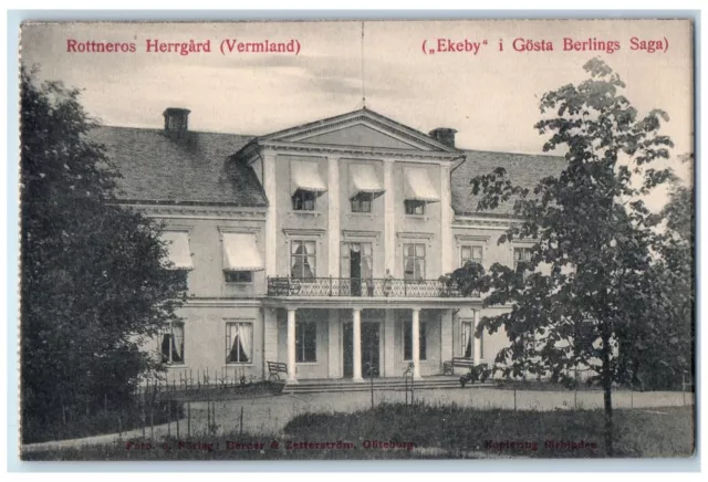 c1910 Ekeby I Gosta Berjings Saga Rottneros Herrgard Varmland Sweden  Postcard